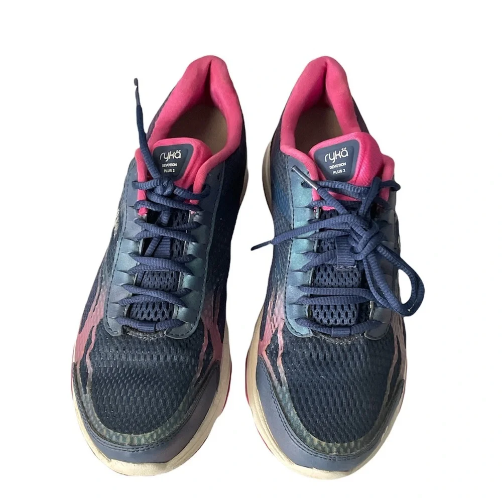 RYKA Women's Devotion Plus 2 Walking Shoe, Blue/Rose Violet/Chrome Silver Sz 9M
